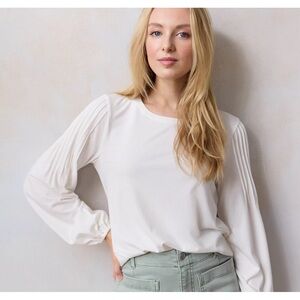 Lauren Conrad LC Pintuck Shoulder Long Sleeve Top